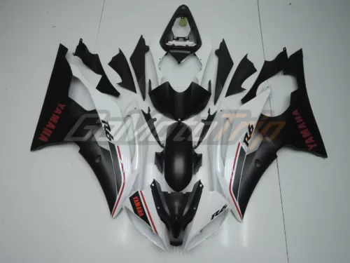 2008 2016 Yamaha Yzf R6 Black White Fairing 1