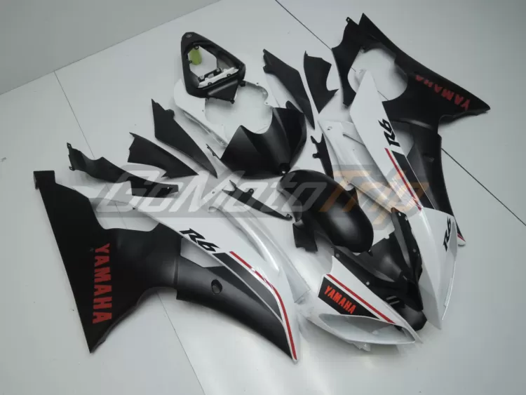 2008 2016 Yamaha Yzf R6 Black White Fairing 3