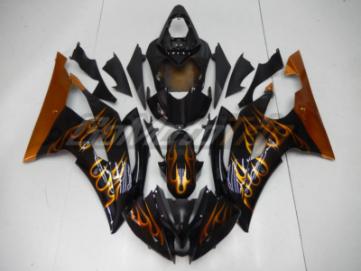 2008 2016 Yamaha Yzf R6 Orange Flame Fairing 1