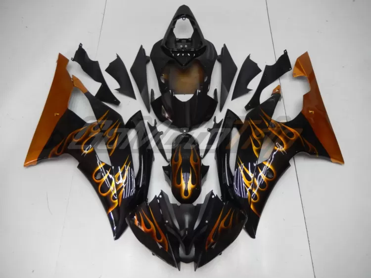 2008 2016 Yamaha Yzf R6 Orange Flame Fairing 1