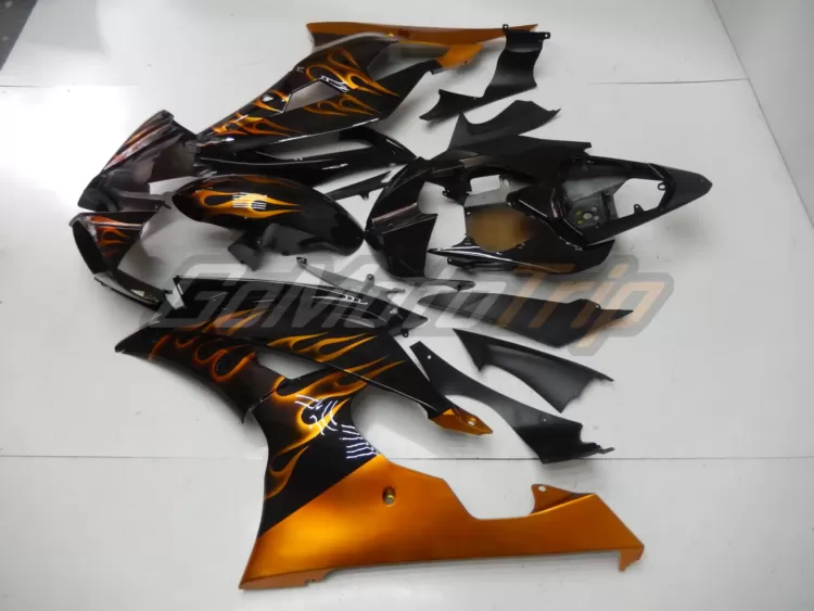 2008 2016 Yamaha Yzf R6 Orange Flame Fairing 2