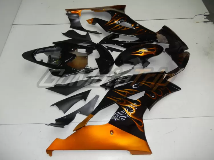 2008 2016 Yamaha Yzf R6 Orange Flame Fairing 3