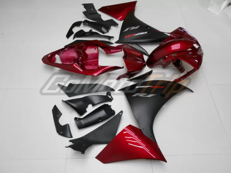 2009 2011 Yamaha Yzf R1 Black Red Fairing 5