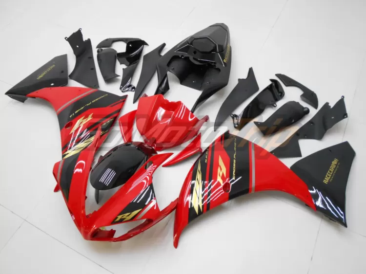 2009 2011 Yamaha Yzf R1 Black Red Fairing2 2