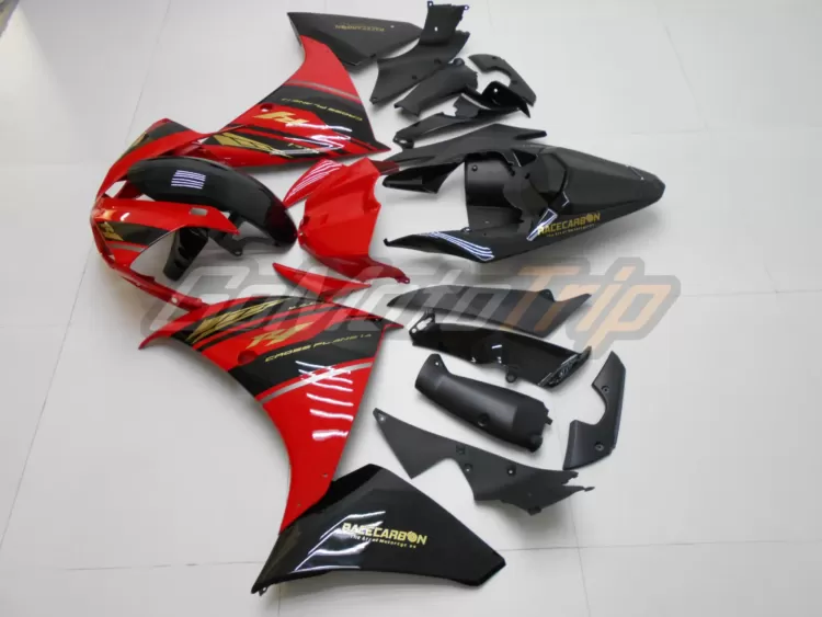 2009 2011 Yamaha Yzf R1 Black Red Fairing2 4