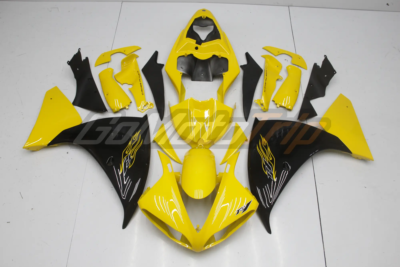 2009 2011 Yamaha Yzf R1 Black Yellow Fairing 1