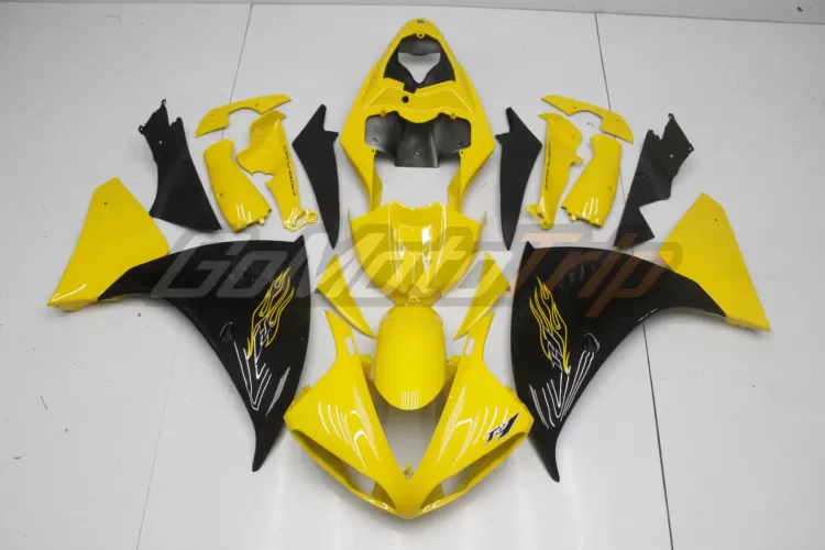 2009 2011 Yamaha Yzf R1 Black Yellow Fairing 1