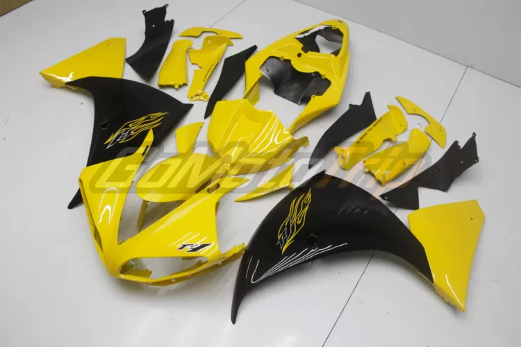 2009 2011 Yamaha Yzf R1 Black Yellow Fairing 2