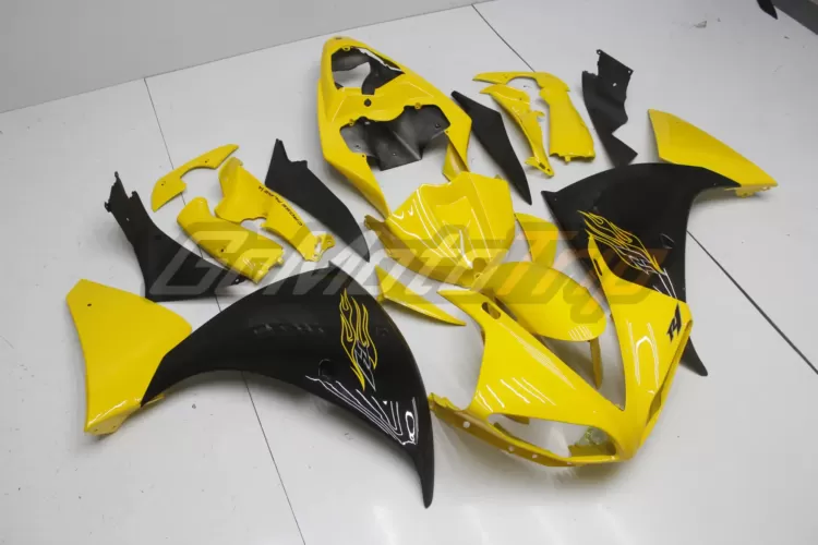 2009 2011 Yamaha Yzf R1 Black Yellow Fairing 3