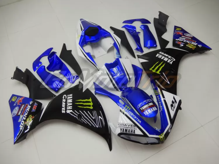 2009 2011 Yamaha Yzf R1 Monster Energy Graves Fairing2 3