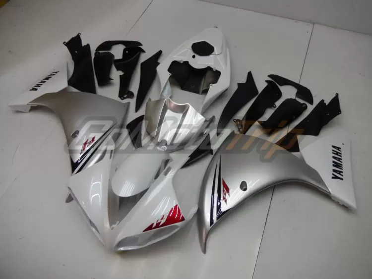 2009 2011 Yamaha Yzf R1 White Silver Fairing 2