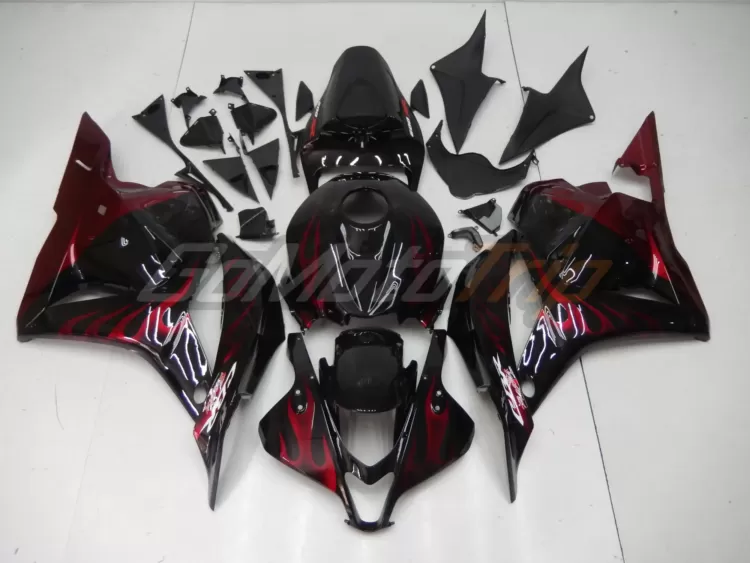 2009 2012 Honda Cbr600rr Red Flame Fairing 1