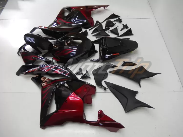 2009 2012 Honda Cbr600rr Red Flame Fairing 3