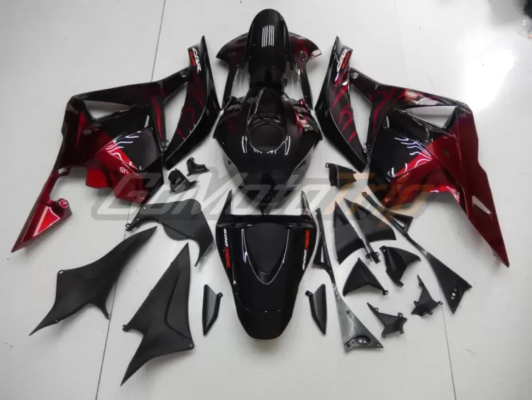 2009 2012 Honda Cbr600rr Red Flame Fairing 4