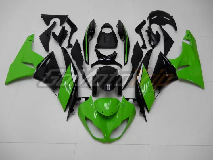 2009 2012 Kawasaki Ninja Zx 6r Black Green Fairing 1