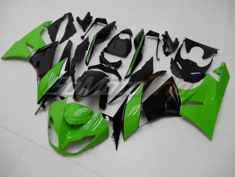 2009 2012 Kawasaki Ninja Zx 6r Black Green Fairing 2