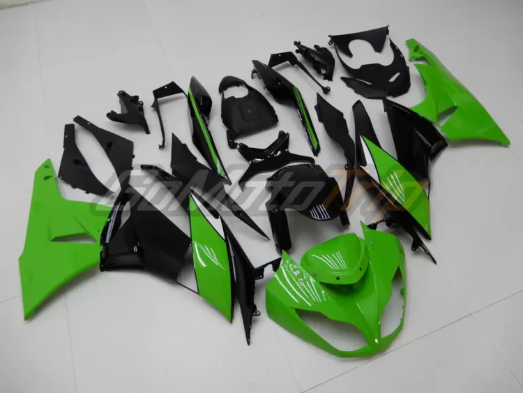 2009 2012 Kawasaki Ninja Zx 6r Black Green Fairing 3