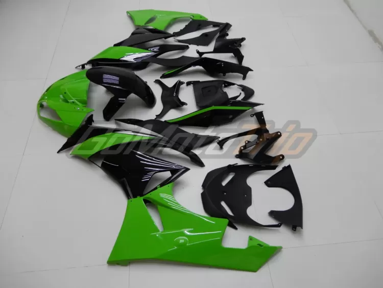 2009 2012 Kawasaki Ninja Zx 6r Black Green Fairing 4