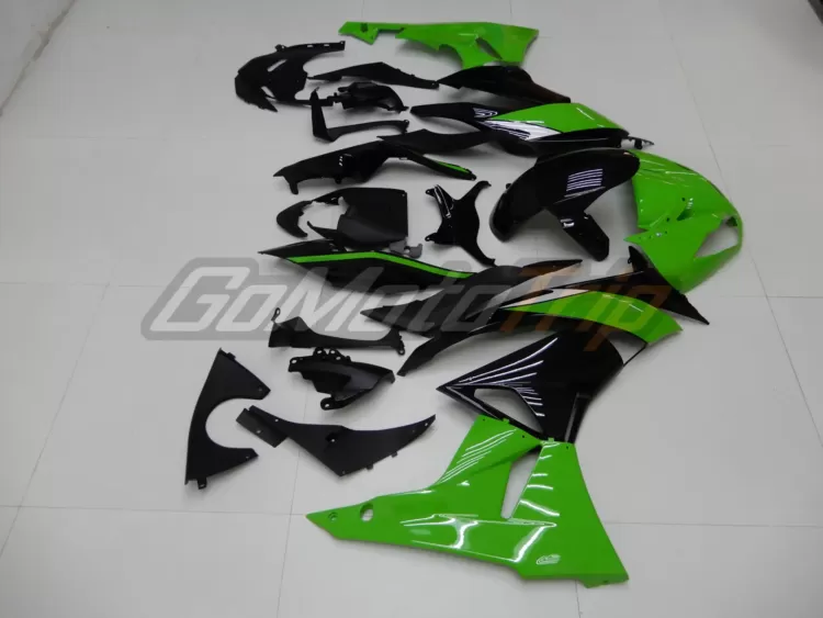 2009 2012 Kawasaki Ninja Zx 6r Black Green Fairing 5