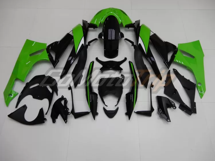 2009 2012 Kawasaki Ninja Zx 6r Black Green Fairing 6