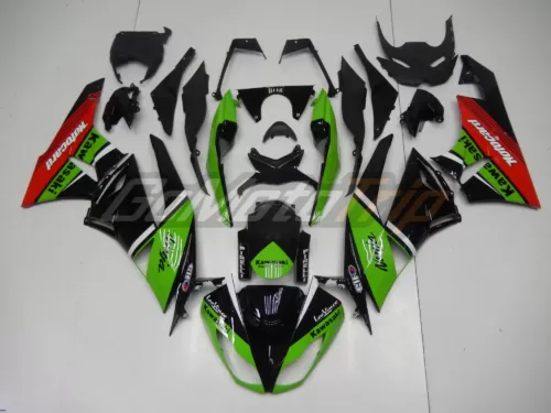 2009 2012 Kawasaki Ninja Zx 6r Black Green Fairing2 1