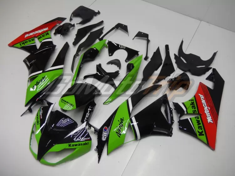 2009 2012 Kawasaki Ninja Zx 6r Black Green Fairing2 2