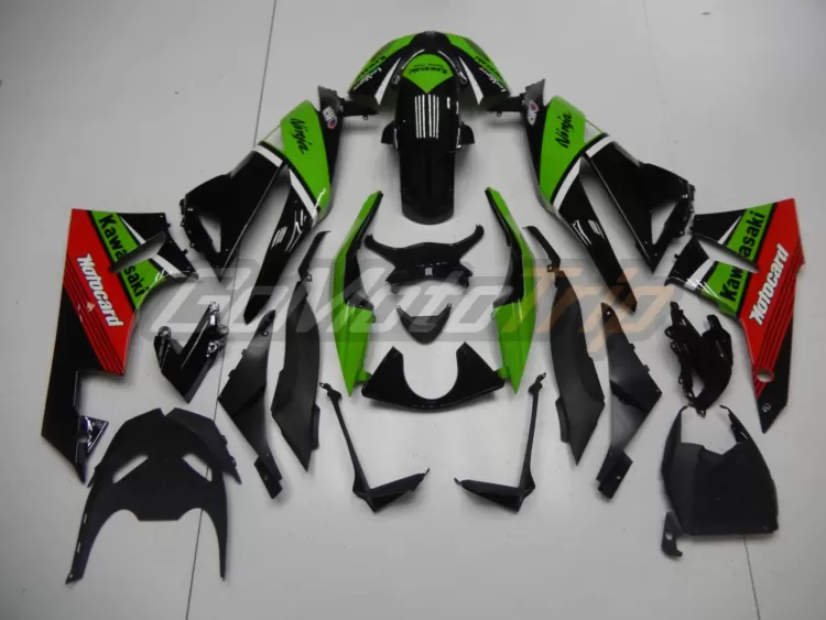 2009 2012 Kawasaki Ninja Zx 6r Black Green Fairing2 4