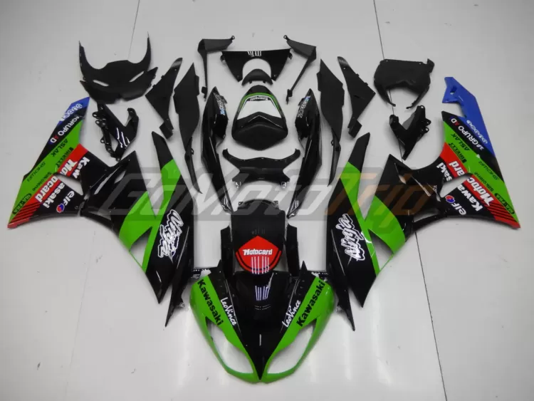 2009 2012 Kawasaki Ninja Zx 6r Black Green Fairing3 1