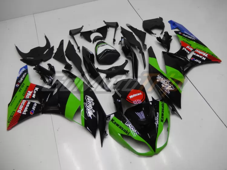 2009 2012 Kawasaki Ninja Zx 6r Black Green Fairing3 3