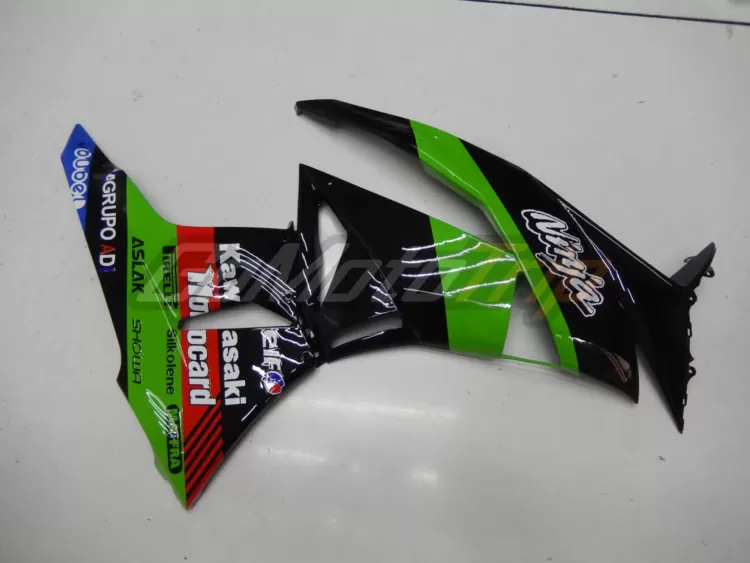 2009 2012 Kawasaki Ninja Zx 6r Black Green Fairing3 8