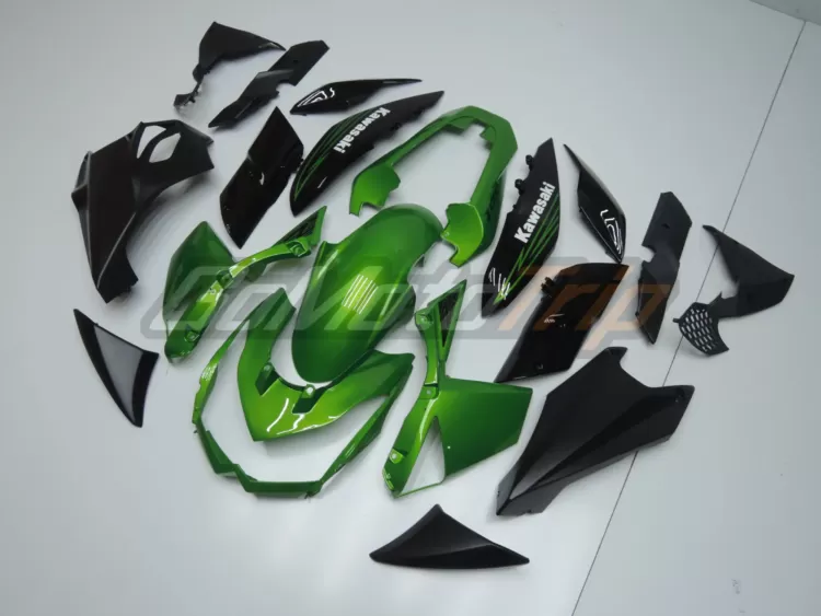 2010 2013 Kawasaki Z1000 Black Green Fairing 2