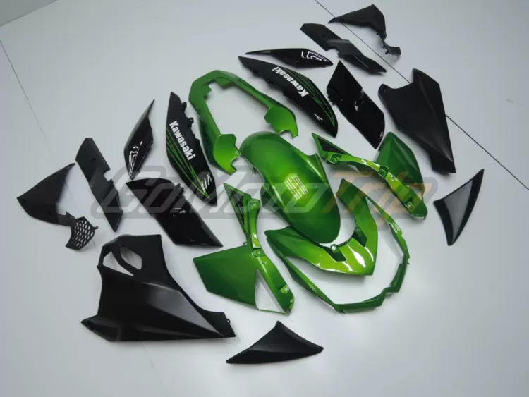 2010 2013 Kawasaki Z1000 Black Green Fairing 3