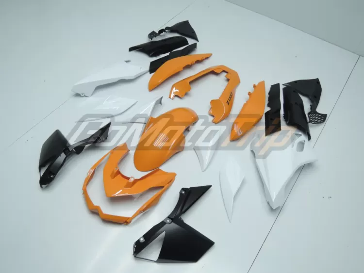 2010 2013 Kawasaki Z1000 Orange White Fairing 2