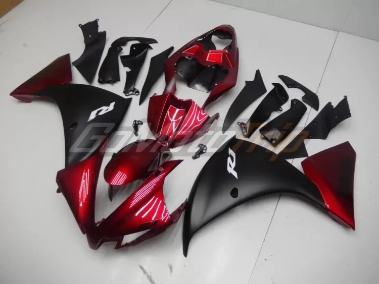 2012 2014 Yamaha Yzf R1 Black Red Fairing2 2