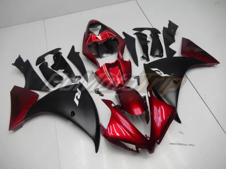 2012 2014 Yamaha Yzf R1 Black Red Fairing2 3