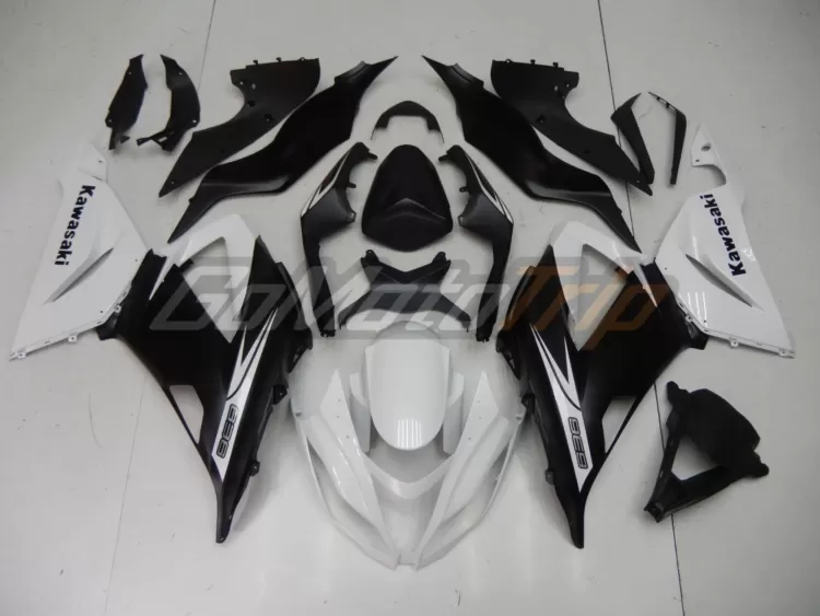 2013 2018 Kawasaki Ninja Zx 6r Black White Fairing 1