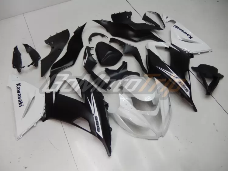 2013 2018 Kawasaki Ninja Zx 6r Black White Fairing 3