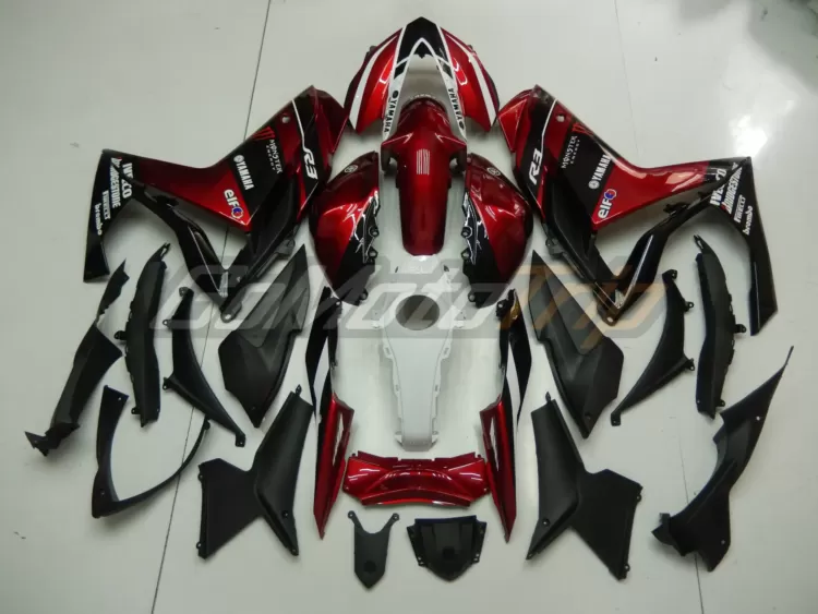 2014 2018 Yamaha Yzf R3 Black Red Fairing 4