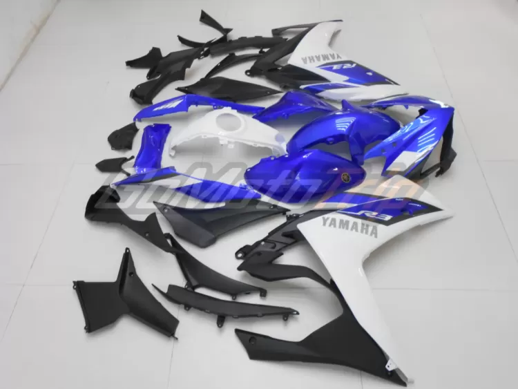 2014 2018 Yamaha Yzf R3 Blue White Fairing 5