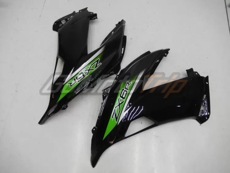 2014 Kawasaki Ninja Zx 6r Black Green Fairing 10