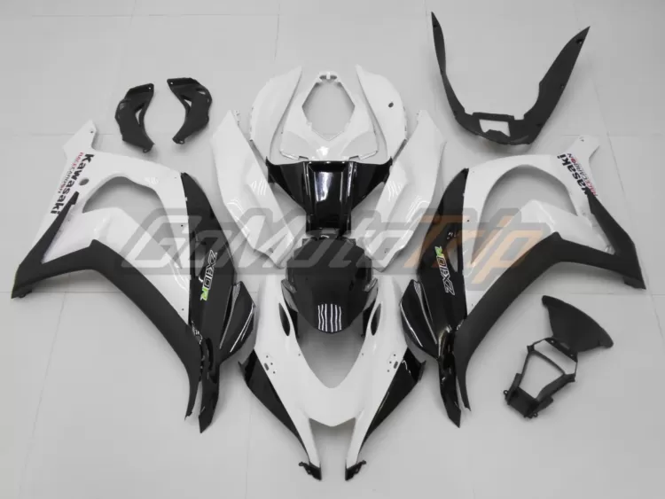 2016 2020 Kawasaki Ninja Zx 10r Black White Fairing 1